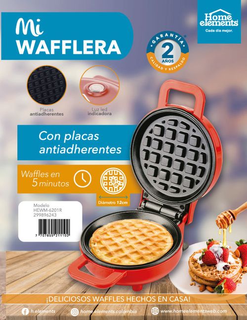 Wafflera Roja 12 cm Antiadherente