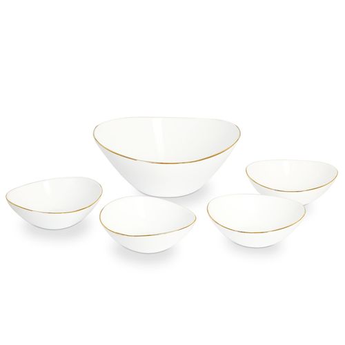 Set x 5 Bowl Borde Dorado