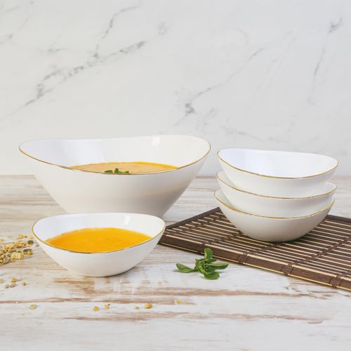Set x 5 Bowl Borde Dorado
