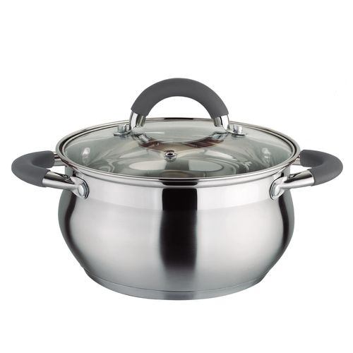Olla con Tapa 24 cm Acero Inoxidable - Gris