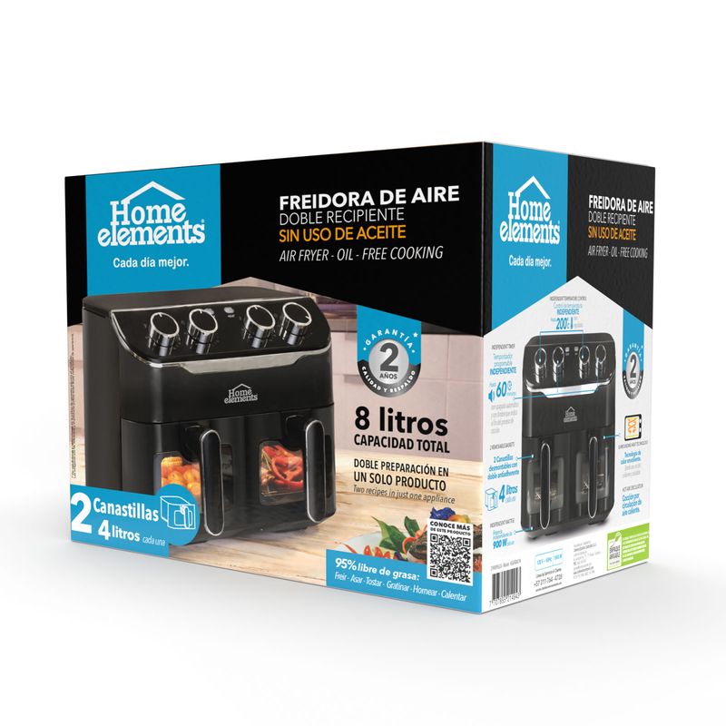 Freidora-Aire-8-Lts-Doble-Canastilla-Home-Elements