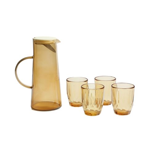Set Jarra + 4 Vasos - Vidrio