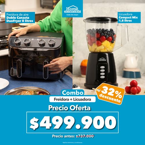 Freidora de Aire 8 Litros + Licuadora Compact