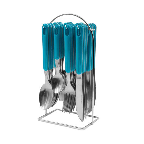 Juego de Cubiertos 6 Puestos 24 Piezas - Azul Turqueza