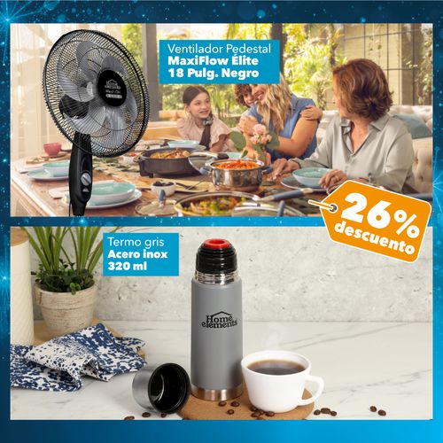 Ventilador de Pedestal 18 Pulgadas + Termo Acero 0,32 Litros