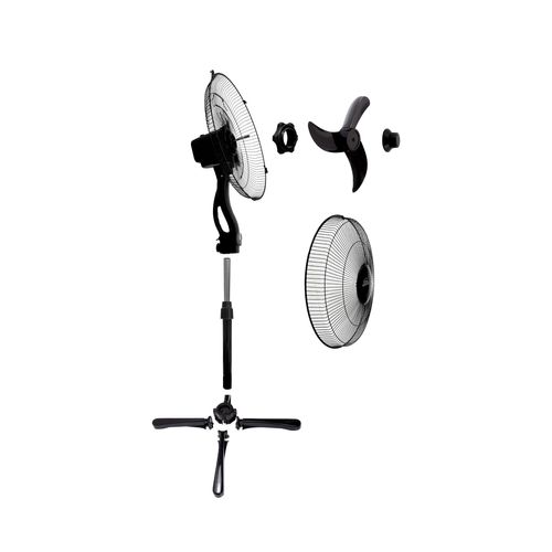Ventilador de Pedestal, Negro, 3 Aspas